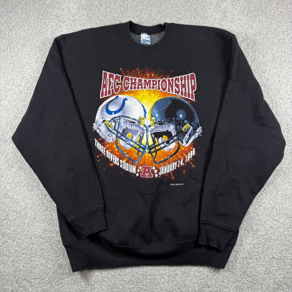 Salem Sportswear Sweatshirt Men XL Black AFC Championship 1996 Colts Steelers